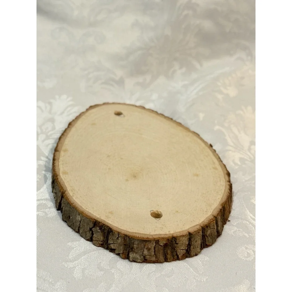 Basswood Country Round wood plank unfinished sealed two pre-drilled holes 8x5.5